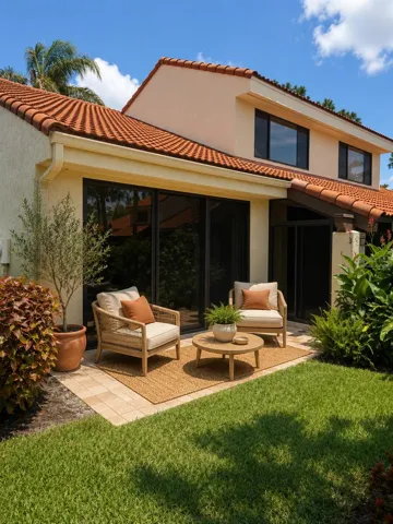 Virtually staged, back lanai