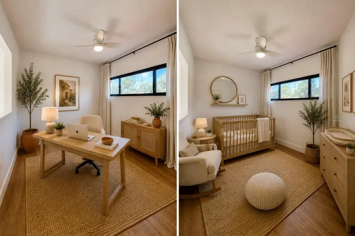 Virtually staged, upstairs 3rd bedroom options