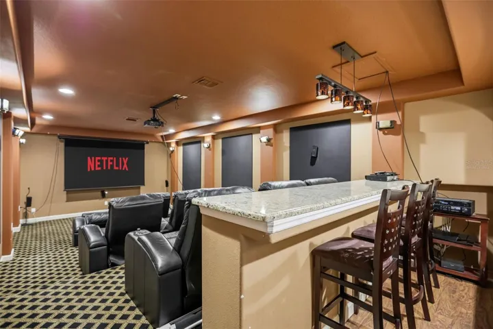 dedicated media room/home theater virtually staged
