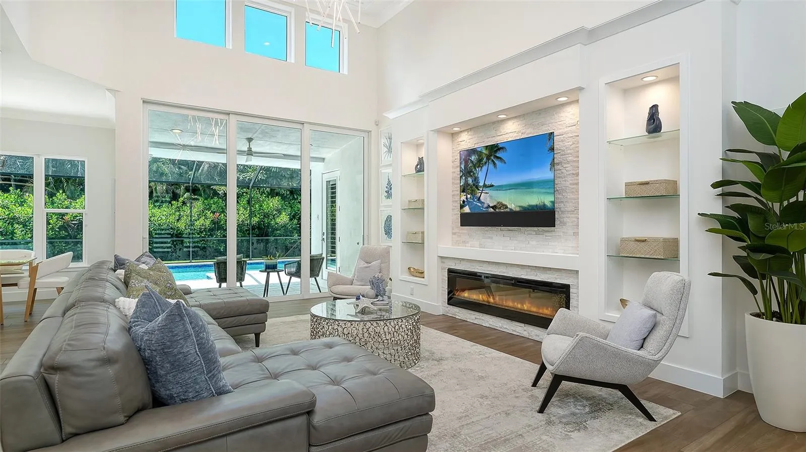 great room with natural light