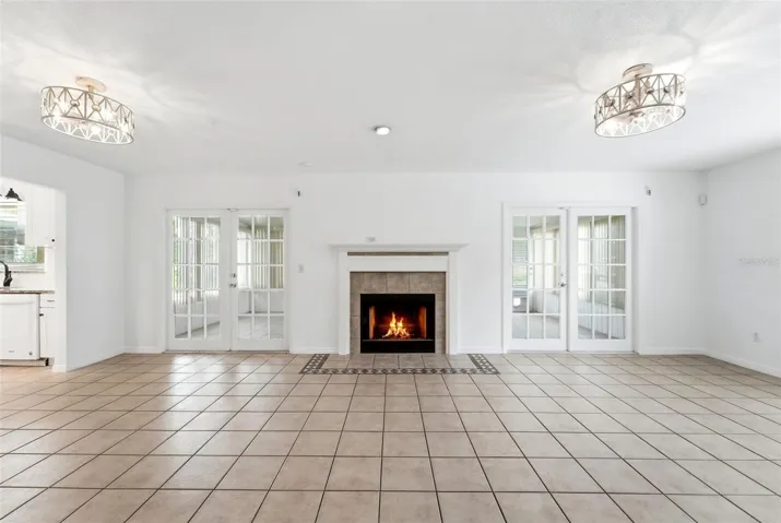 Dual French Doors to Florida Room