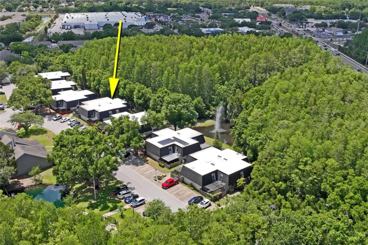 Aerial community view showing proximity to Super Walmart