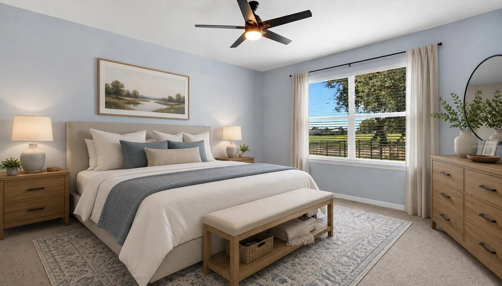 Virtually Staged Primary Bedroom