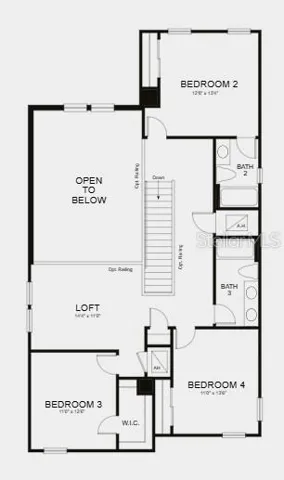 Second Floor Plan - Additional Highlights Include: 8' interior doors, cushion close doors &amp; drawers kitchen cabinet package and clear glass entry door