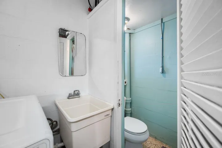 2nd Bathroom is in the Garage - Toilet - Utility Sink and Shower