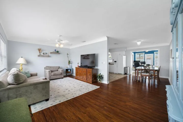 View from Front Door into Dining Room and Kitchen to the Left