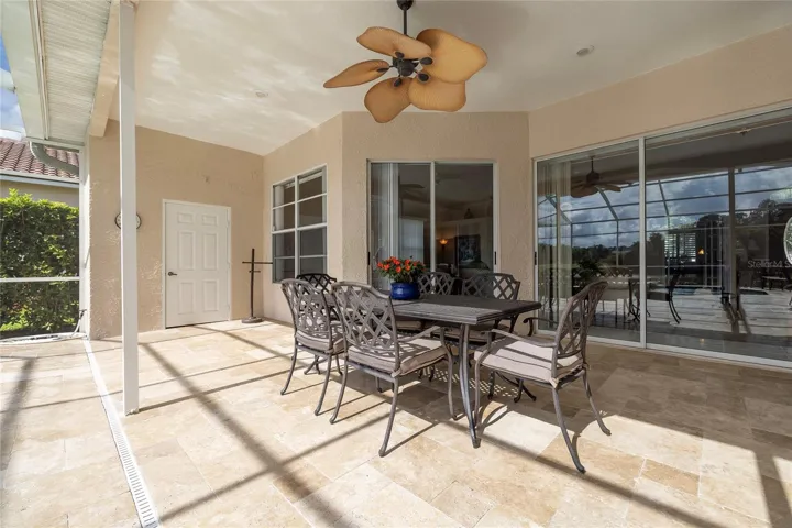 Covered seating on the patio