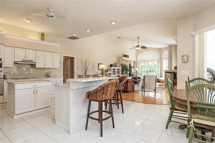 Breakfast Bar and Nook are open to the family room