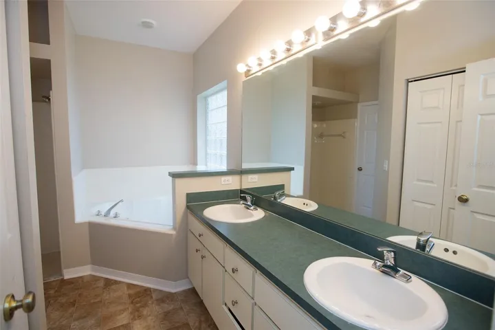 Primary bathroom w/ 2 sink vanity