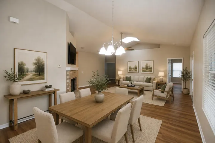 Virtually Staged - living/dining rooms