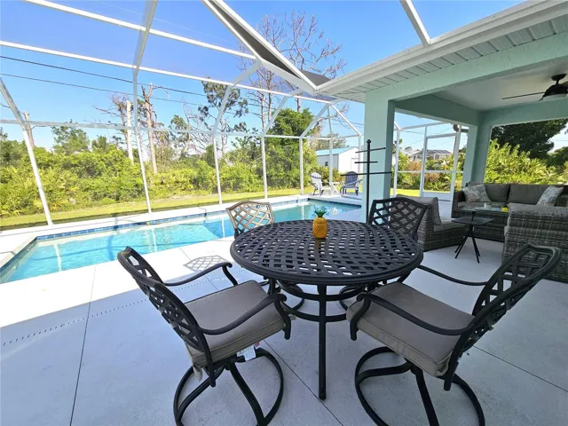Screened pool area