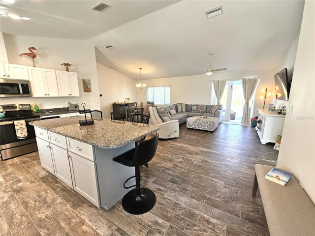 Open kitchen to living room