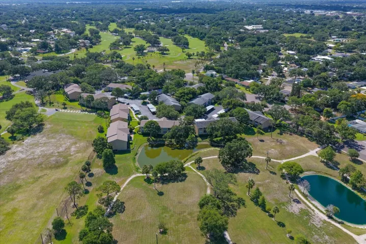 Aerial of the back of the building (City of Dunedin passive park space)