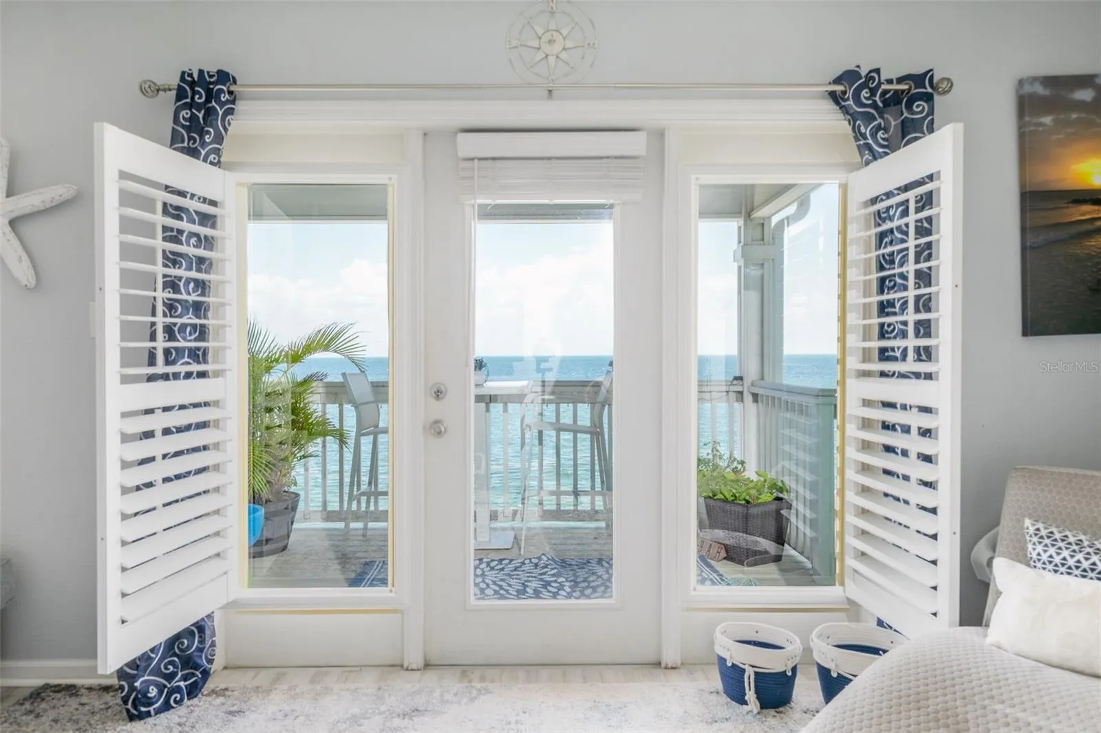 French Doors to Waterfront Balcony