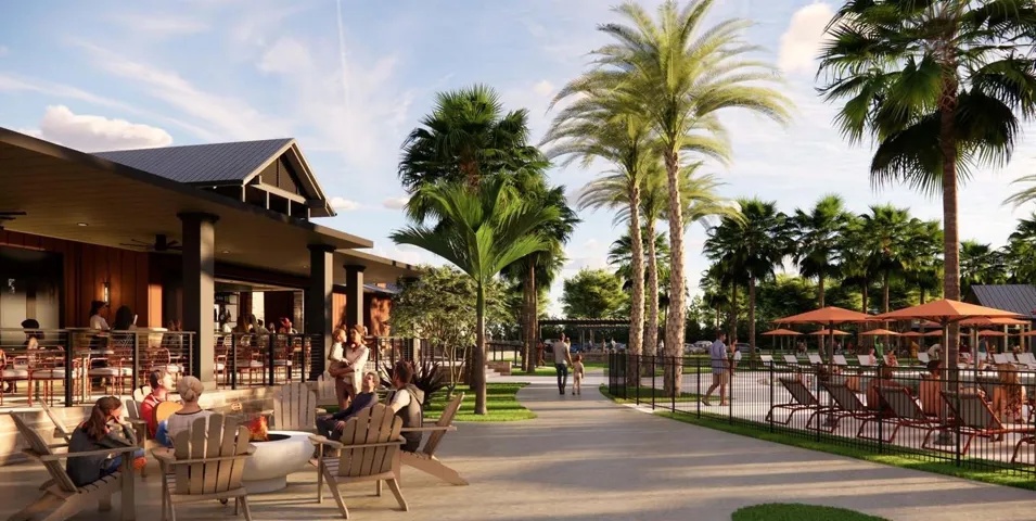 Harvest Club Rendering - Restaurant & Pool Deck