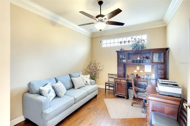 Den/office with double doors for privacy