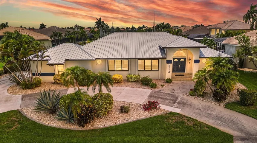 Front view at sunset