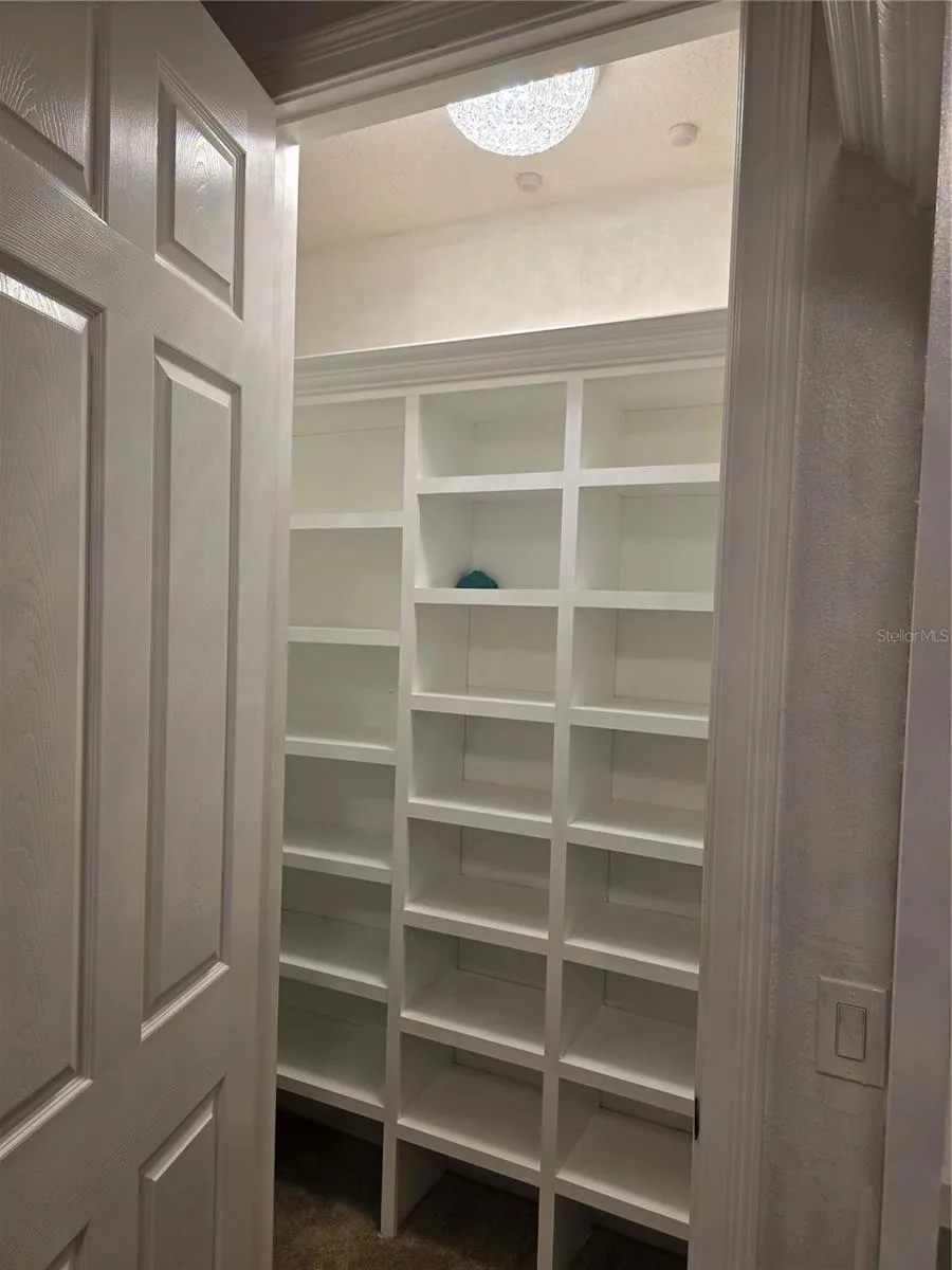 Bedroom 2 converted to a large built out walk in dressing room.