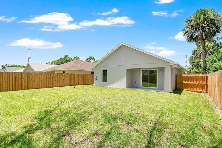 Fully fenced in backyard