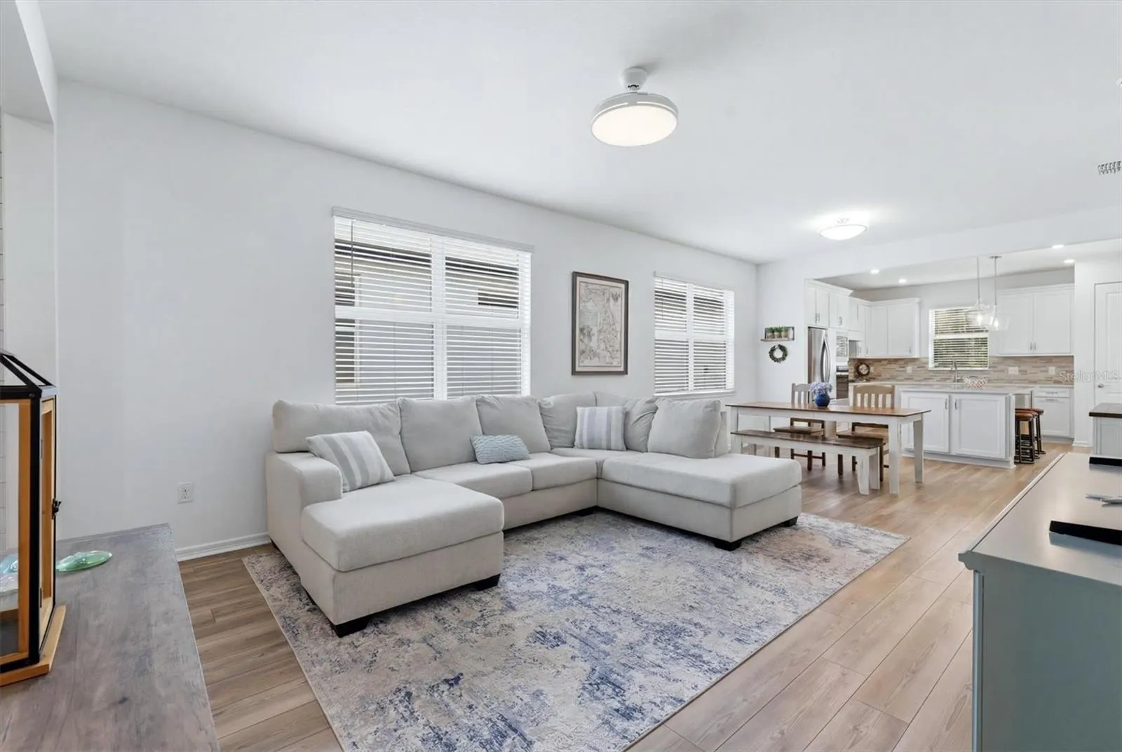 Gathering room has plenty of room for an assortment of furniture layouts