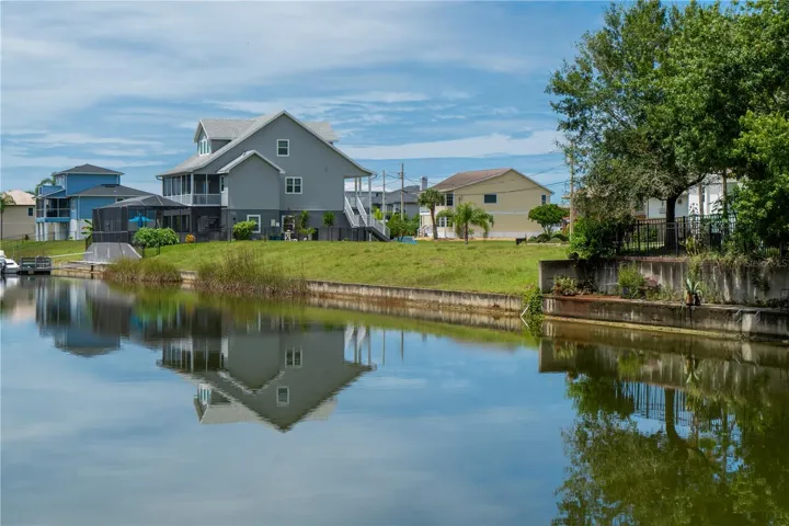 View of seawall and canal
