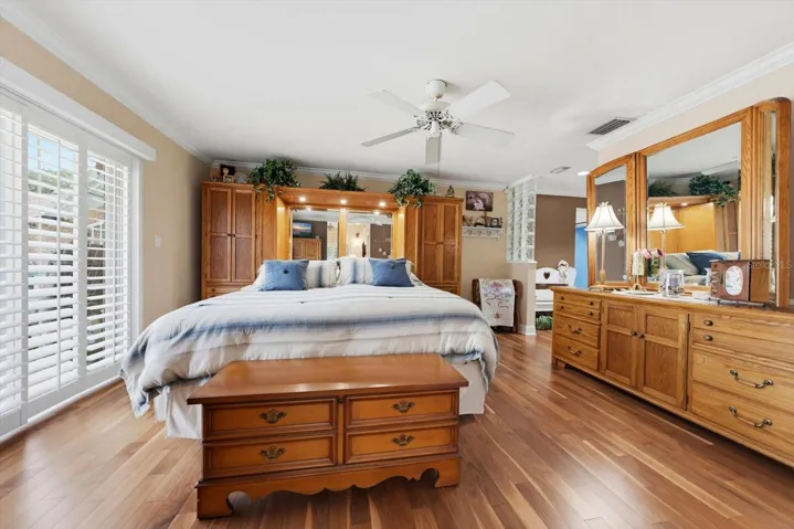 Primary Bedroom overlooking pool