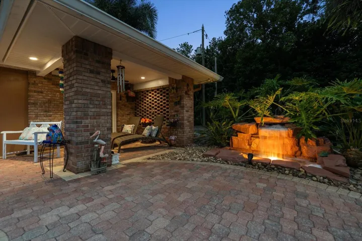 Covered outdoor seating area