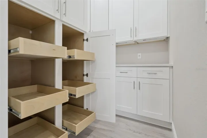 Pantry with custom pull-out drawers