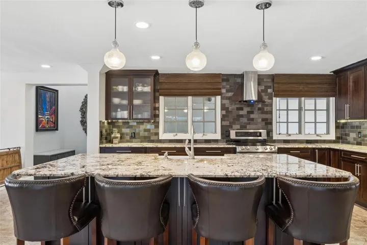 Plenty of room on the Island.  Great for Breakfast, Lunch, Dinner, Entertaining