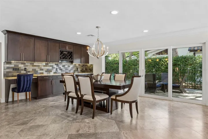 Plenty of Counter Space for Buffet organization and easy access to the garden patio for the evening fire