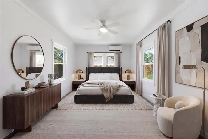virtually staged bedroom