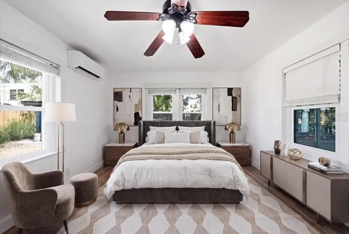 Virtually staged bedroom