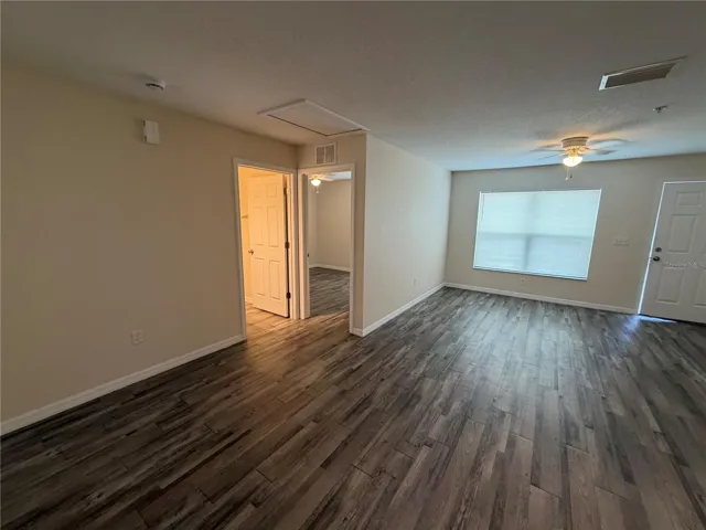 open floor plan living/guest bath/bedrooms