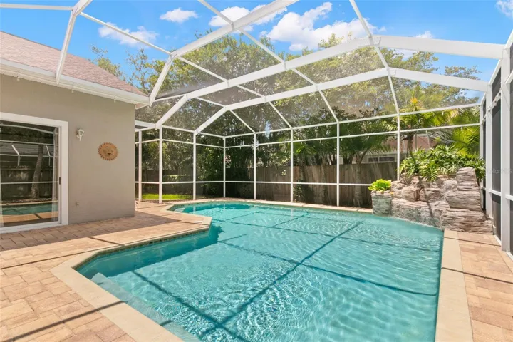enclosed private pool area
