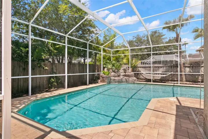 enclosed private pool area