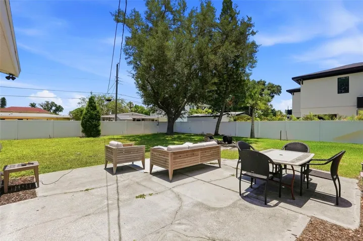Large backyard could easily accomodate a huge deck and pool!
