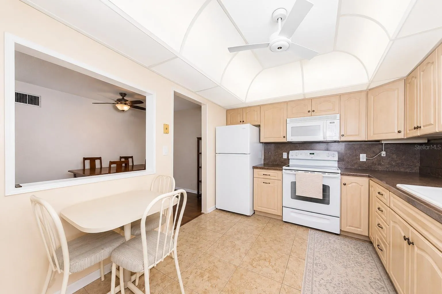 Kitchen with eating space and new appliances
