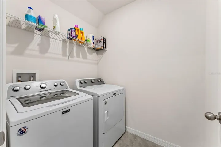 Upstairs interior laundry room