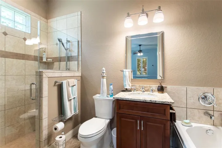 Guest bath with tub and walk in shower