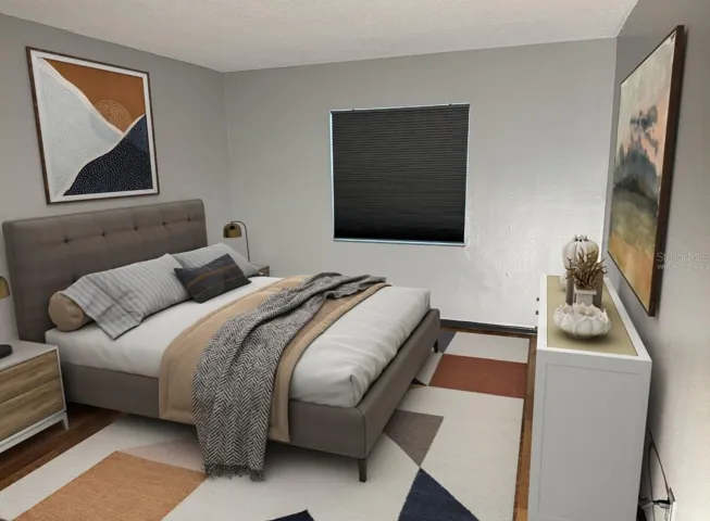 Virtually staged bedroom