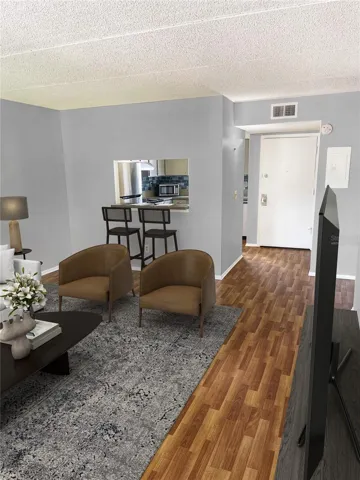 Virtually staged living room