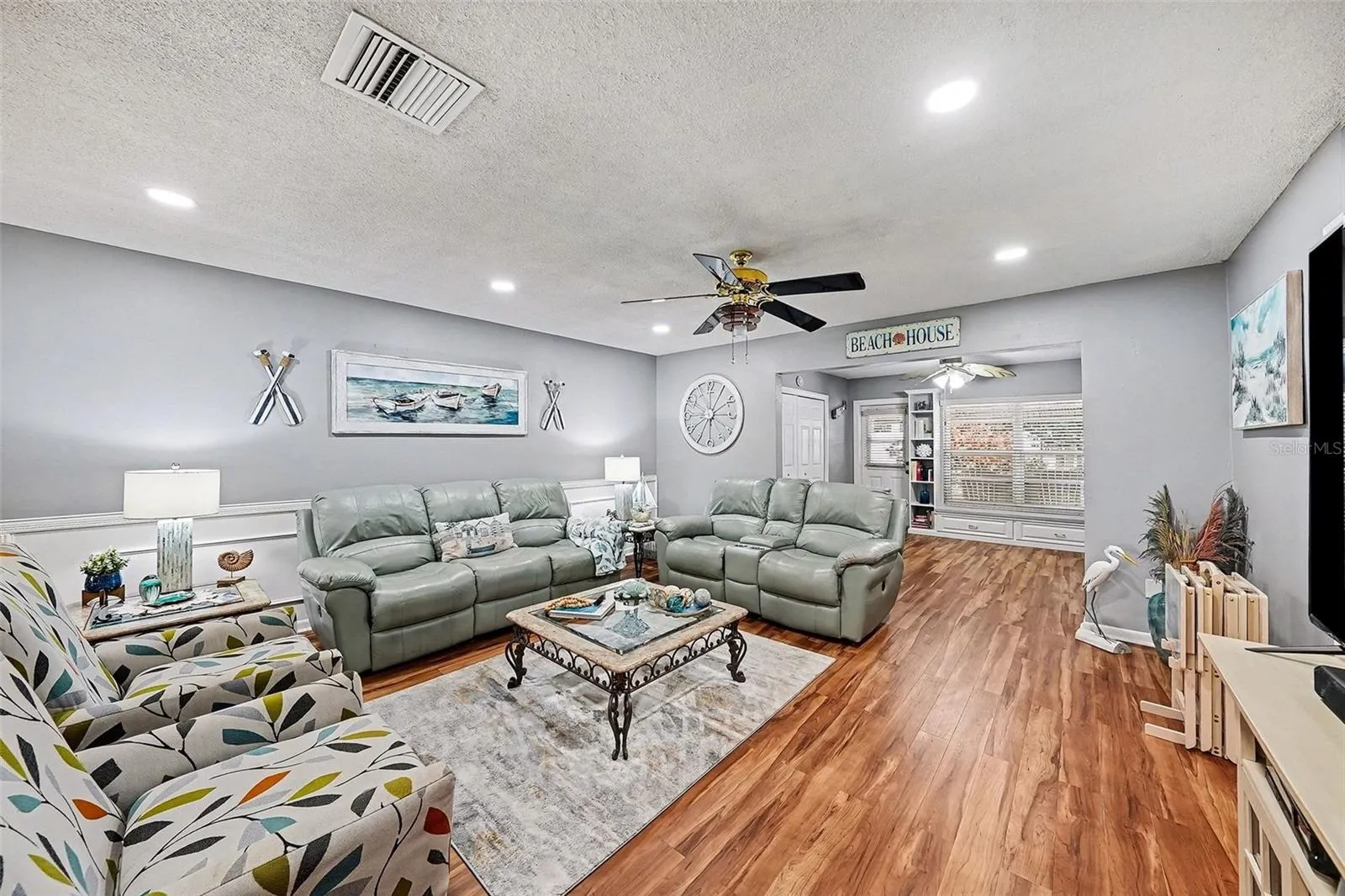 Side view of living room