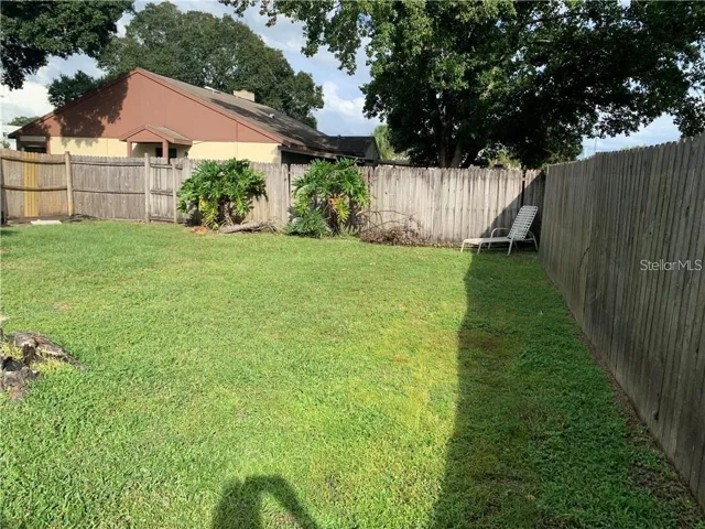 large fenced backyard