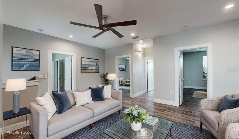 Virtually staged common area