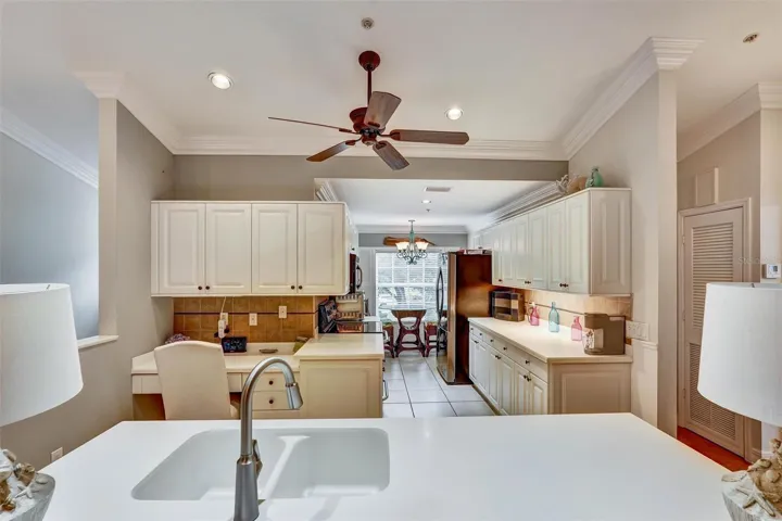 kitchen area with island sink area
