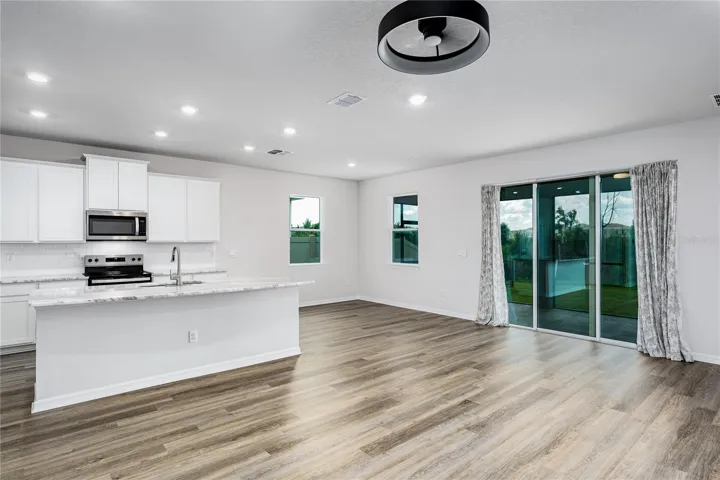 Kitchen, Dining and Living room