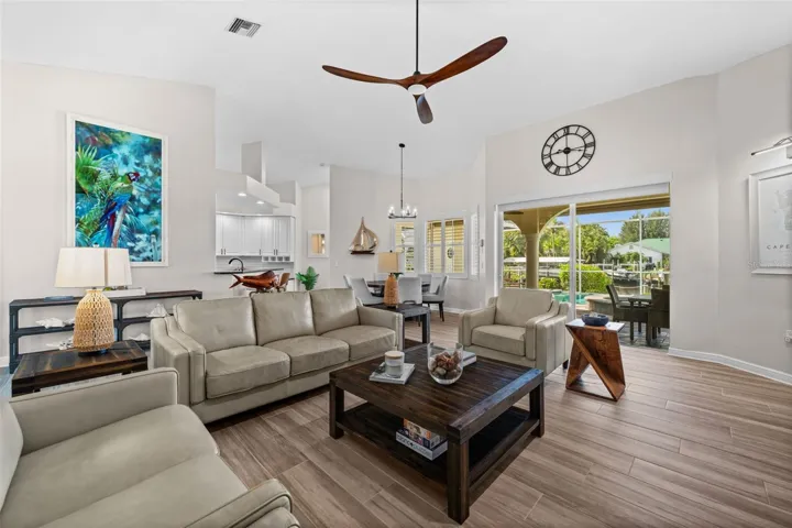 From the living room out to the water