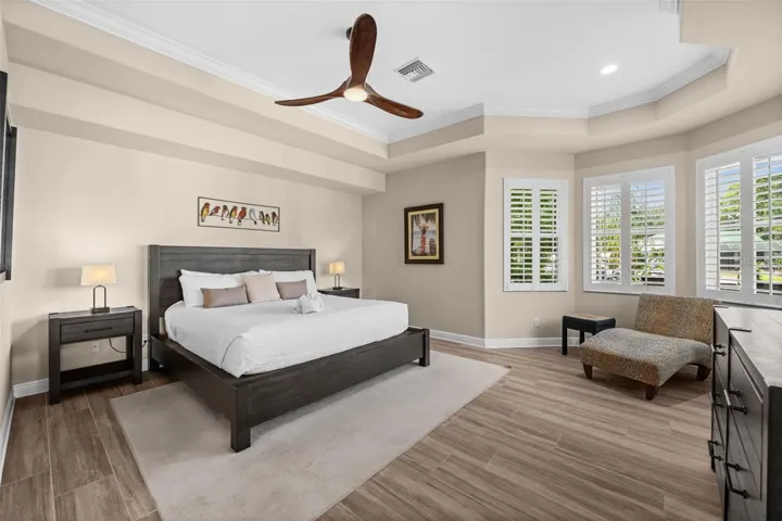 Primary bedroom with huge bay window