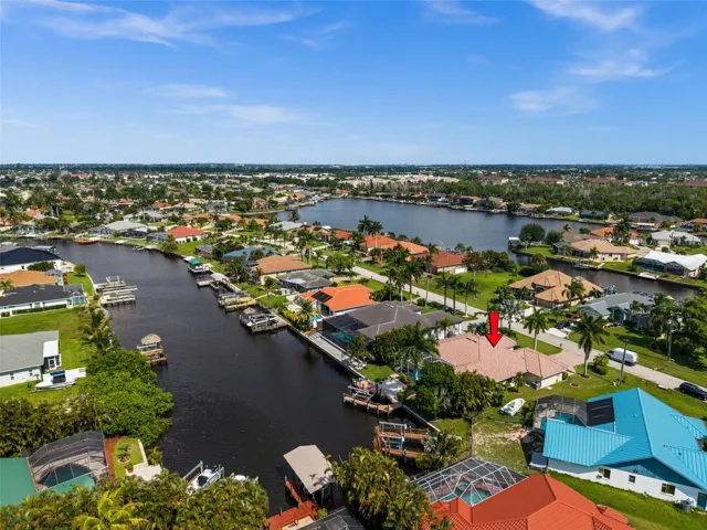 Aerial view of the 130 foot wide Gulf Access canal