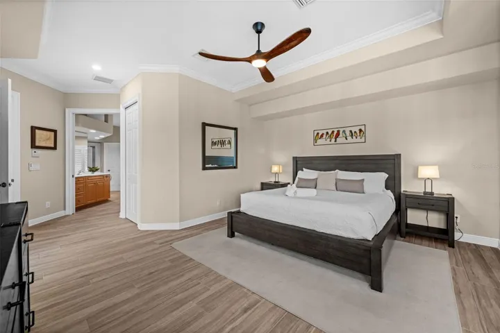 Primary bedroom with 2 walk in closets and ensuite bath